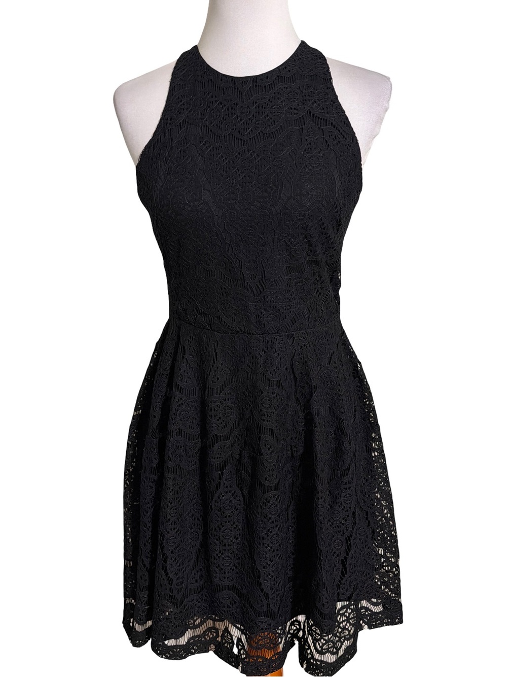 Mossimo Supply Co. Black Lace Halter Midi Dress